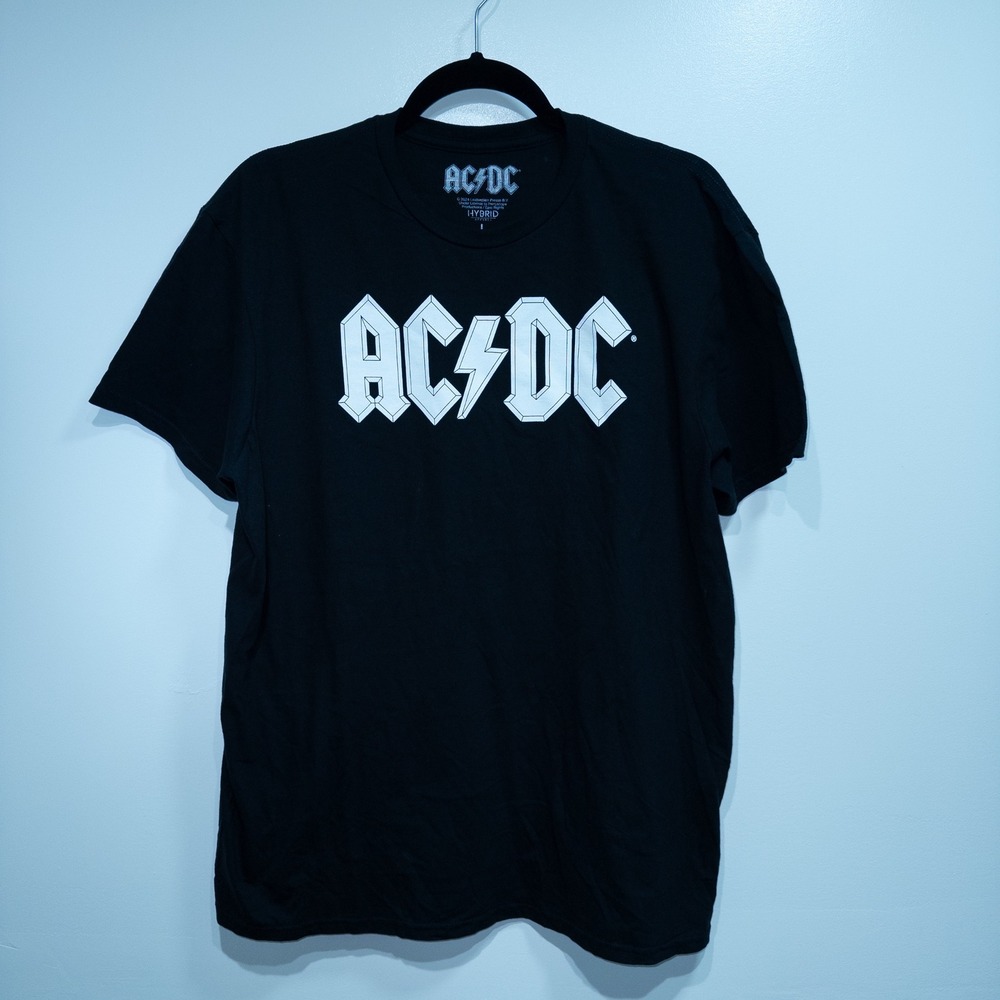 AC/DC Black Hybrid Unisex Crewneck T-Shirt Size Large - Picture 1 of 5